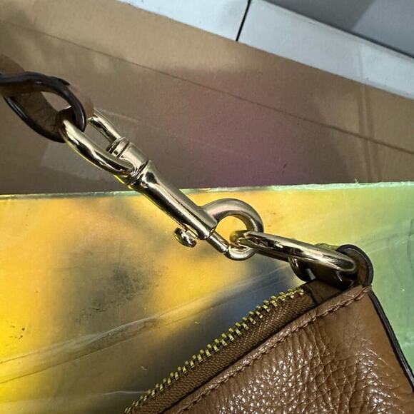 Coach 2Way Bag Abby Duffle Cognac Goldtone F31507 Leather Hobo + Crossbody Strap - Picture 13 of 15